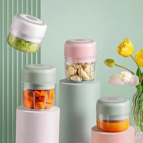 100/250ml Electric Kitchen Food Chopper Mini Garlic Press Vegetable Masher Machine USB Portable Meat Grinder Kitchen Accessories - Image 2