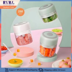 100/250ml Electric Kitchen Food Chopper Mini Garlic Press Vegetable Masher Machine USB Portable Meat Grinder Kitchen Accessories