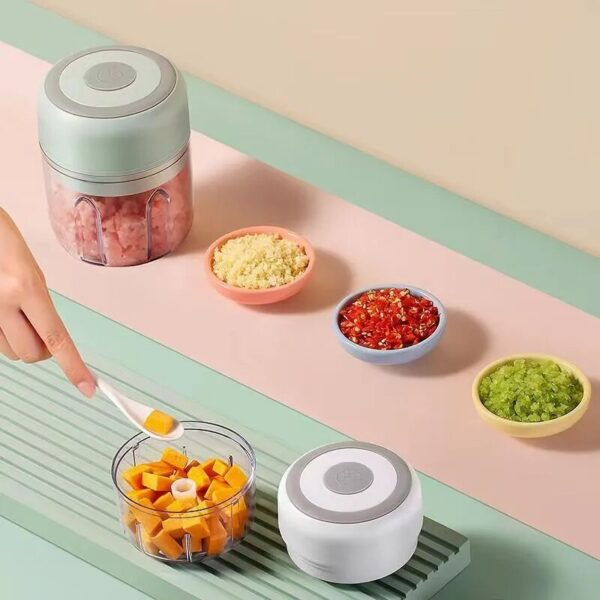 100/250ml Electric Kitchen Food Chopper Mini Garlic Press Vegetable Masher Machine USB Portable Meat Grinder Kitchen Accessories - Image 5