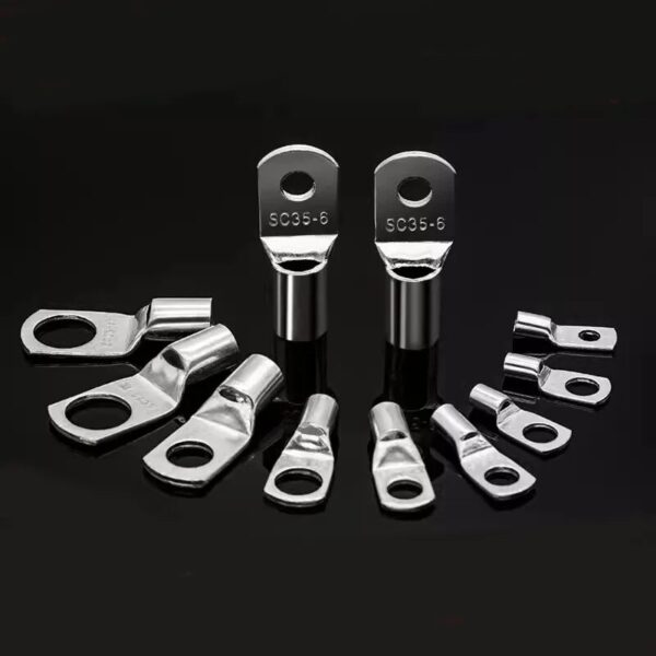 100/500Pcs SC Type Wire Nose Terminal Cable Lugs SC6 SC10 SC16 SC25 Bare Copper Battery Crimp Connector Hole 6mm 8mm 10mm - Image 2