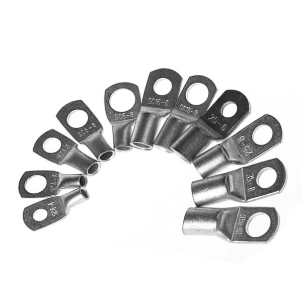 100/500Pcs SC Type Wire Nose Terminal Cable Lugs SC6 SC10 SC16 SC25 Bare Copper Battery Crimp Connector Hole 6mm 8mm 10mm - Image 6