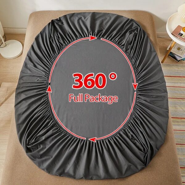 100% Cotton Fitted Bed Sheet Solid Color Mattress Cover Skin-friendly Fabric Bedspread Mattress Protector - Image 4