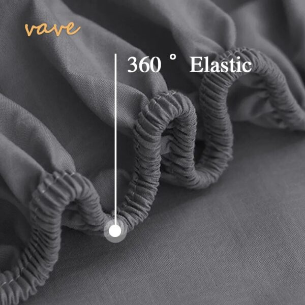 100% Cotton Fitted Bed Sheet with Elastic Band Solid Color Anti-slip Adjustable Mattress Cover for Single Double King Queen Bed - Image 4