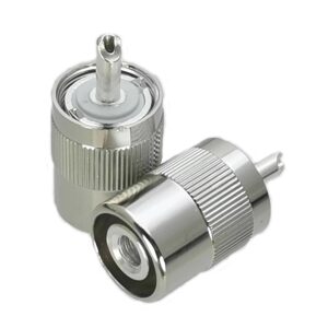 10pcs Connector PL259 UHF Male PLUG Solder for RG58 RG142 LMR195 RG400 Cable Brass
