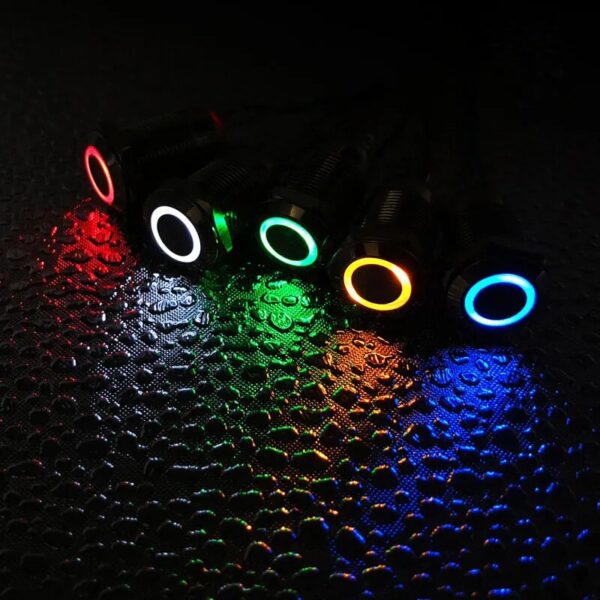 12mm 16mm 19mm 22mm metal push button on off switch power LED light Waterproof Flat circular button 3v 6v 12v 24v 110v 220v ip65 - Image 3
