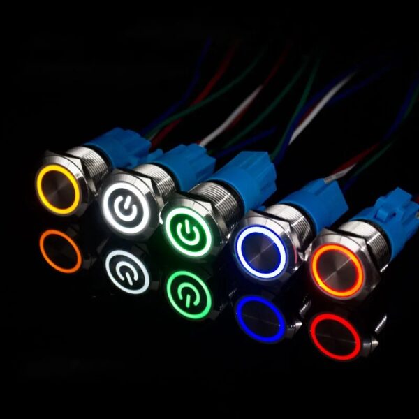 12mm 16mm 19mm 22mm metal push button on off switch power LED light Waterproof Flat circular button 3v 6v 12v 24v 110v 220v ip65 - Image 4