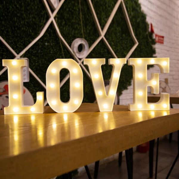 16/21CM DIY Luminous Lights LED Letter Night Light Creative Letters Alphabet Number Battery Lamp Romantic Party Decoration - Image 3