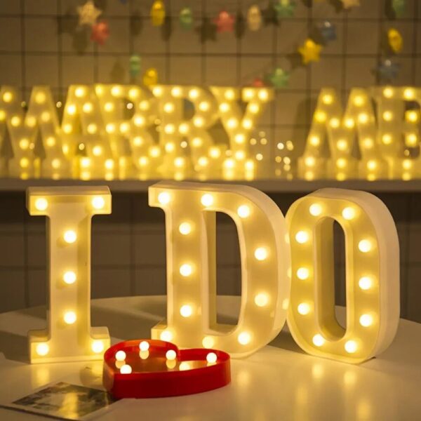 16/21CM DIY Luminous Lights LED Letter Night Light Creative Letters Alphabet Number Battery Lamp Romantic Party Decoration - Image 4
