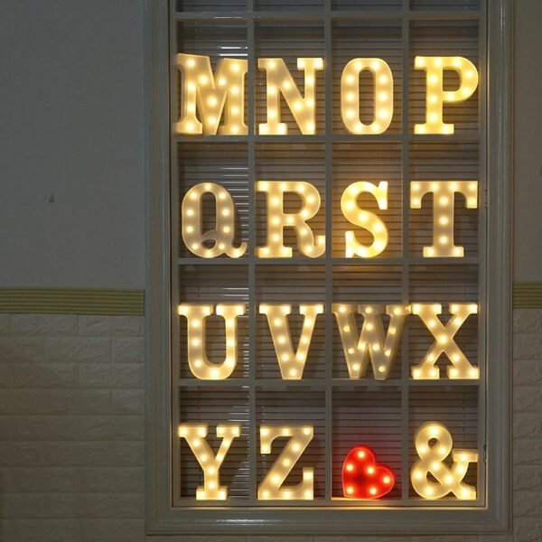 16/21CM DIY Luminous Lights LED Letter Night Light Creative Letters Alphabet Number Battery Lamp Romantic Party Decoration - Image 6
