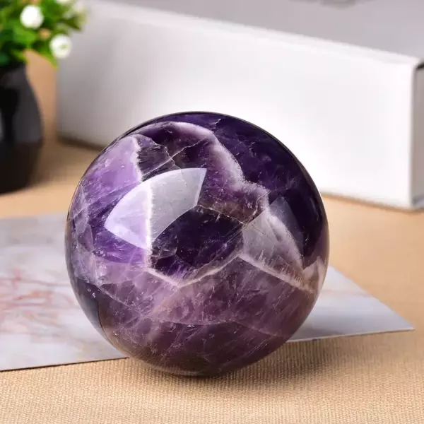 1PC Natural Dream Amethyst Ball Polished Globe Massaging Ball Reiki Healing Stone Home Decoration Exquisite Gifts Souvenirs Gift - Image 5