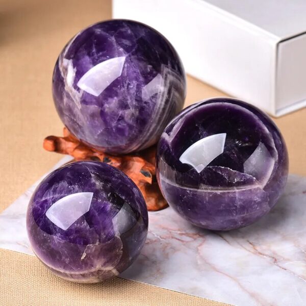 1PC Natural Dream Amethyst Ball Polished Globe Massaging Ball Reiki Healing Stone Home Decoration Exquisite Gifts Souvenirs Gift - Image 2