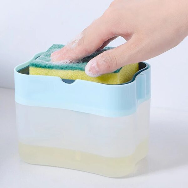 2 in 1 Scrubbing Liquid Detergent Dispenser Press-Type Liquid Soap Box Pump Organizer Kitchen Tool Bathroom Supplies - Image 3