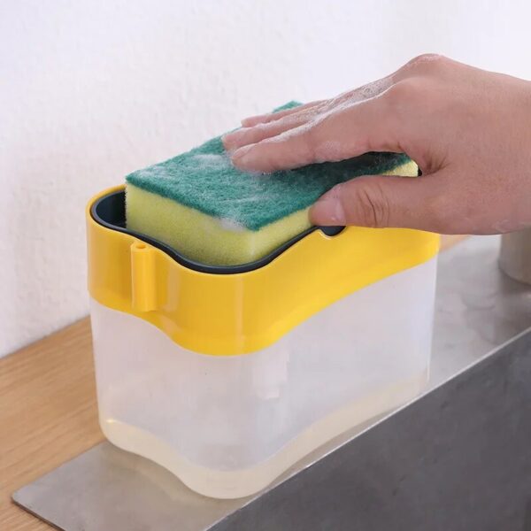 2 in 1 Scrubbing Liquid Detergent Dispenser Press-Type Liquid Soap Box Pump Organizer Kitchen Tool Bathroom Supplies - Image 5