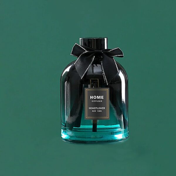 200ml empty glass diffuser bottle&Aromatherapy glass bottle include black alumite circle and plastic lids and label and bowknot - Image 4