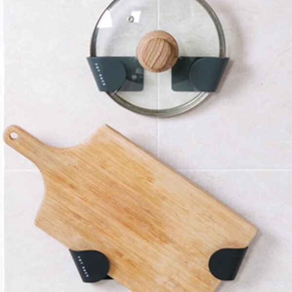 2pc/set wall mounted Pot Lid holder Pot cover hang on the wall kitchen space saving Kitchen storage shelf accessories organizer - Image 3
