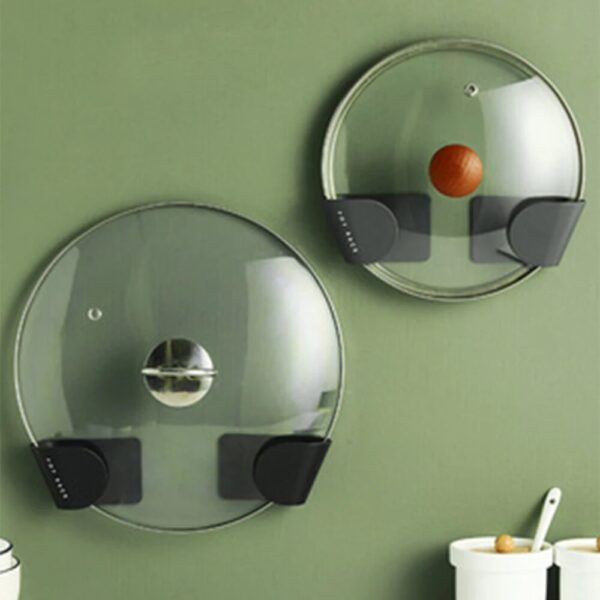 2pc/set wall mounted Pot Lid holder Pot cover hang on the wall kitchen space saving Kitchen storage shelf accessories organizer - Image 4