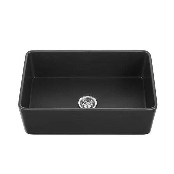 30"L X 18" W Black Matte Apron Front Fireclay Kitchen Sinks Farmhouse Style Single Bowl Kitchen Sinks farm house sink - Image 6