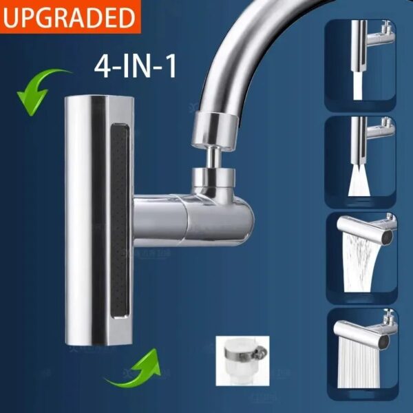 360°Rotating Faucet 4Modes Waterfall Faucet Faucets Extender Kitchen Sink Faucet Washbasin Faucet Bubbler Anti Splash Filter - Image 3