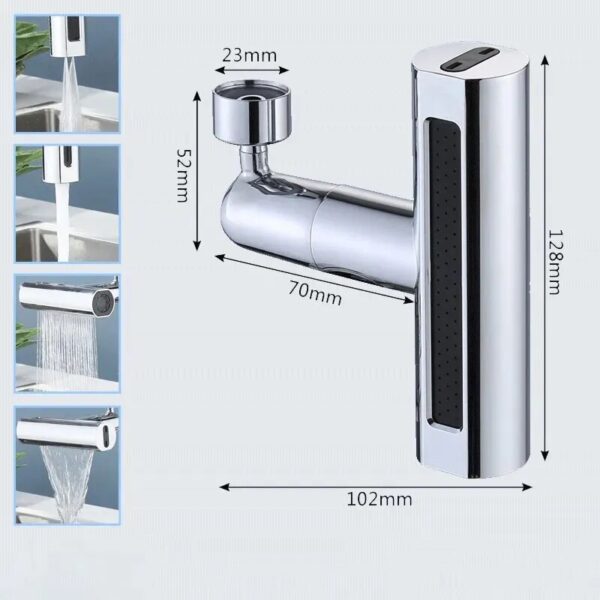 360°Rotating Faucet 4Modes Waterfall Faucet Faucets Extender Kitchen Sink Faucet Washbasin Faucet Bubbler Anti Splash Filter - Image 6