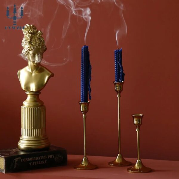3Pcs/Set European style Metal Candle Holders Simple Golden Wedding Decoration Bar Party Living Room Decor Home Decor Candlestick - Image 2
