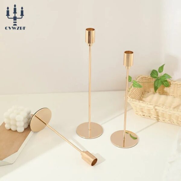 3Pcs/Set European style Metal Candle Holders Simple Golden Wedding Decoration Bar Party Living Room Decor Home Decor Candlestick - Image 5