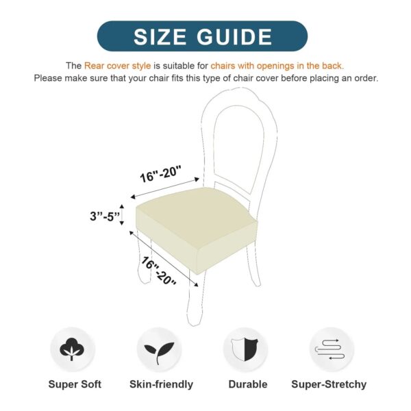 4/6PCS WaterProof Chair Seat Covers Chair Cover for Dining Room Kitchen Hotel Stretch Elastic Breathble Cushion Chair Protector - Image 4
