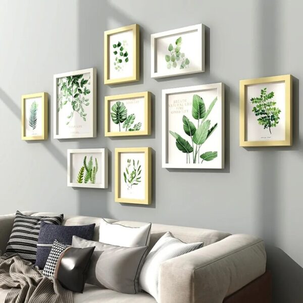 9Pcs/Set Natural Wood Picture Frames Wall Decor Photo Frame For Wall With Plexiglass Classic Wooden Frame For Wall Hanging - Image 2