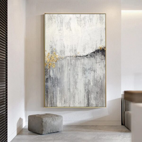 Abstract Gray White Golden Canvas Posters and Prints Cuadros Nordic Style Wall Art Paintings Pictures for Living Room Home Decor - Image 2