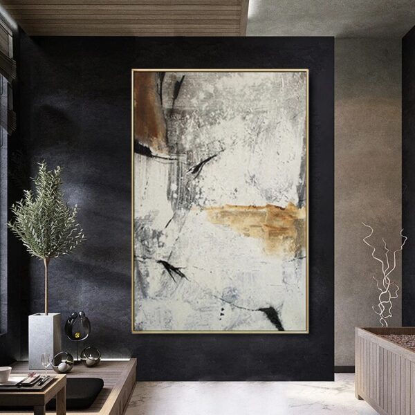Abstract Gray White Golden Canvas Posters and Prints Cuadros Nordic Style Wall Art Paintings Pictures for Living Room Home Decor - Image 6