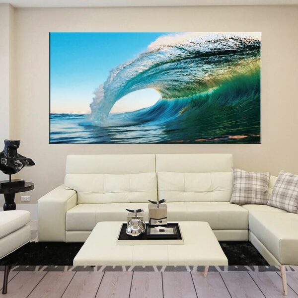 Abstract Surf Wave Ocean Sea Poster Landscape Wall Art Decorative Painting and Canvas Prints Picture For Room Home Decor Mural - Image 2