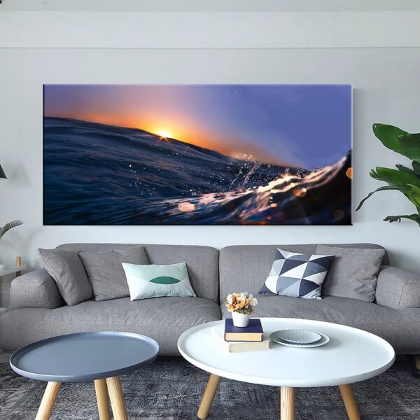 Abstract Surf Wave Ocean Sea Poster Landscape Wall Art Decorative Painting and Canvas Prints Picture For Room Home Decor Mural - Image 3