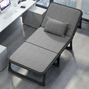 Adjustable Portable Recliner Foldable Outdoor Sun Lounger Lounge Chair Lunch Break Folding Bed Office Breathable Comfort Bed