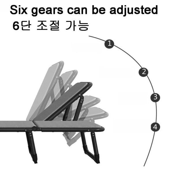 Adjustable Portable Recliner Foldable Outdoor Sun Lounger Lounge Chair Lunch Break Folding Bed Office Breathable Comfort Bed - Image 6