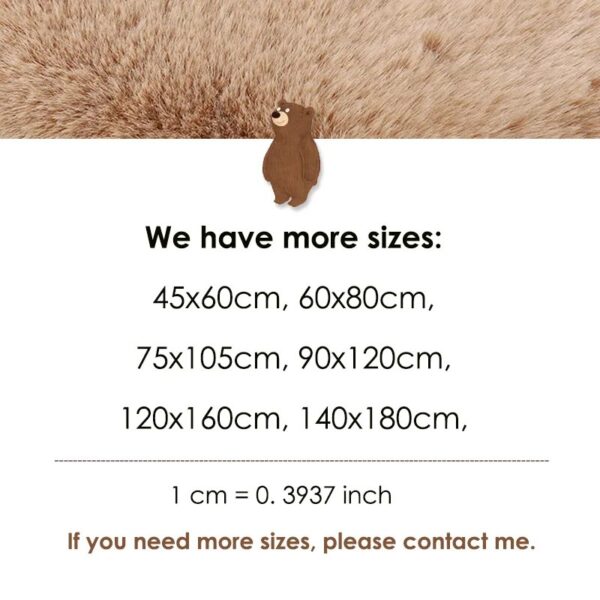 Bear rug super soft carpet Modern Living room bedroom Antiskid mat Fluffy Floor Carpets Decor Rugs white brown children doormat - Image 6
