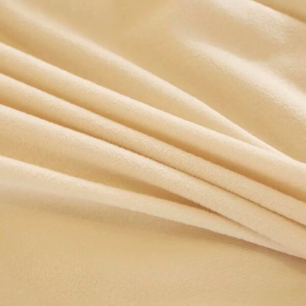 Beige Thicken Crystal Velvet Lace Embroidered Bed Skirt Bedspread Pillowcases Soft Thicken Queen King Mattress Cover Set - Image 5