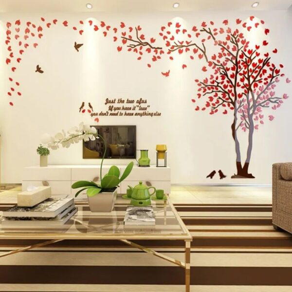 Big size Lovers Tree Acrylic Wall Stickers for Living room TV Sofa Wall 3D art Decoration Accessories Home decor - Image 4