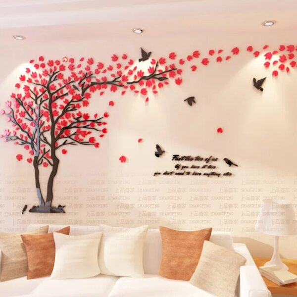 Big size Lovers Tree Acrylic Wall Stickers for Living room TV Sofa Wall 3D art Decoration Accessories Home decor - Image 5
