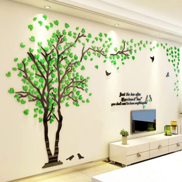 Big size Lovers Tree Acrylic Wall Stickers for Living room TV Sofa Wall 3D art Decoration Accessories Home decor - Image 2