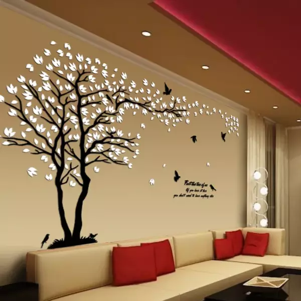 Big size Lovers Tree Acrylic Wall Stickers for Living room TV Sofa Wall 3D art Decoration Accessories Home decor