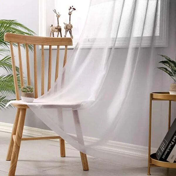 Black Gray Linen Sheer Curtains Gradient Semi Voile Drapes Grommet Top Window Curtains for Bedroom Living Room 52 X 84 Inches - Image 3