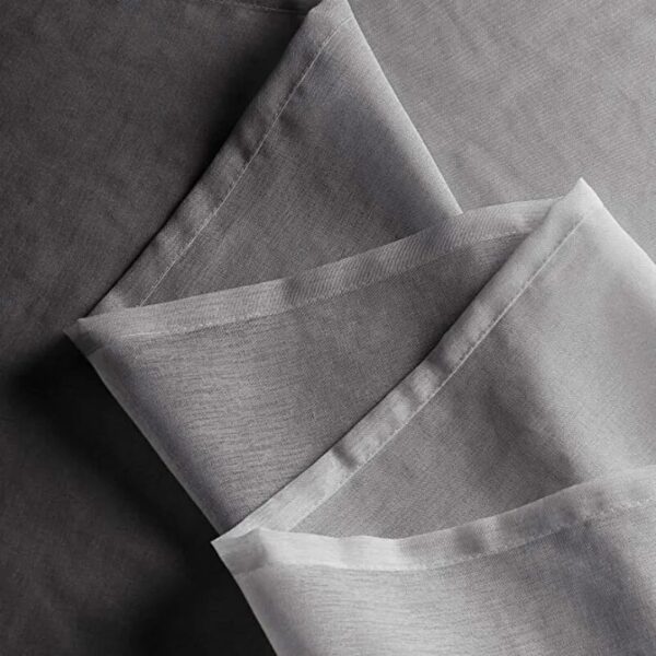 Black Gray Linen Sheer Curtains Gradient Semi Voile Drapes Grommet Top Window Curtains for Bedroom Living Room 52 X 84 Inches - Image 4