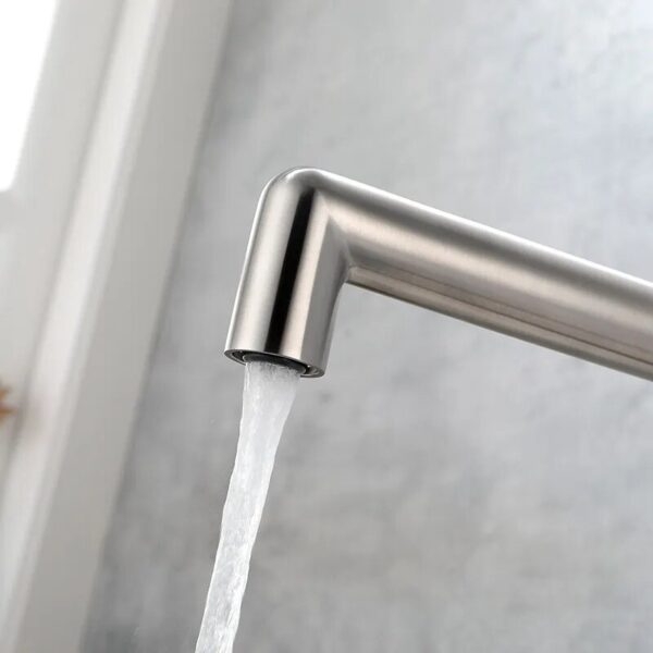 Brushed Stainless Steel Kitchen Sink Faucet White/Brushed Gold/Gunmetal/Rose Gold Kitchen Hot And Cold Mixer Rotatable Tap - Image 5