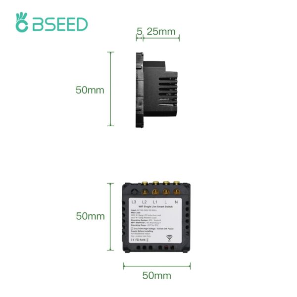 Bseed EU Russia Standard Base Of Single Live Tuya Wifi Touch Switch DIY1 Gang 2 Gang 3 Gang Control Switch Without Glass Panel - Image 6