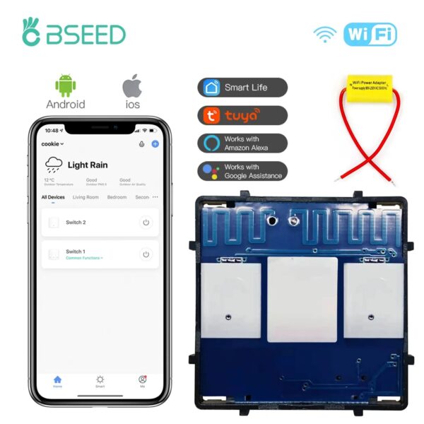 Bseed EU Russia Standard Base Of Single Live Tuya Wifi Touch Switch DIY1 Gang 2 Gang 3 Gang Control Switch Without Glass Panel