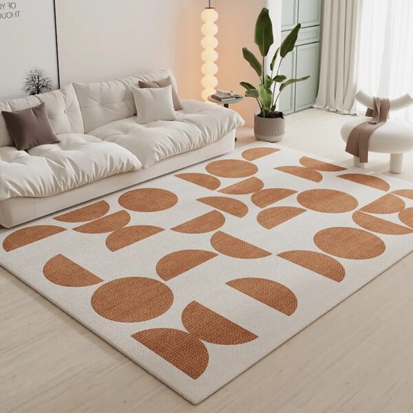 Carpets for Living Room Green Geometric Pattern Bedroom Decor Carpet Modern Minimalist Decoration Home Mechanical Wash Rugs - Image 2