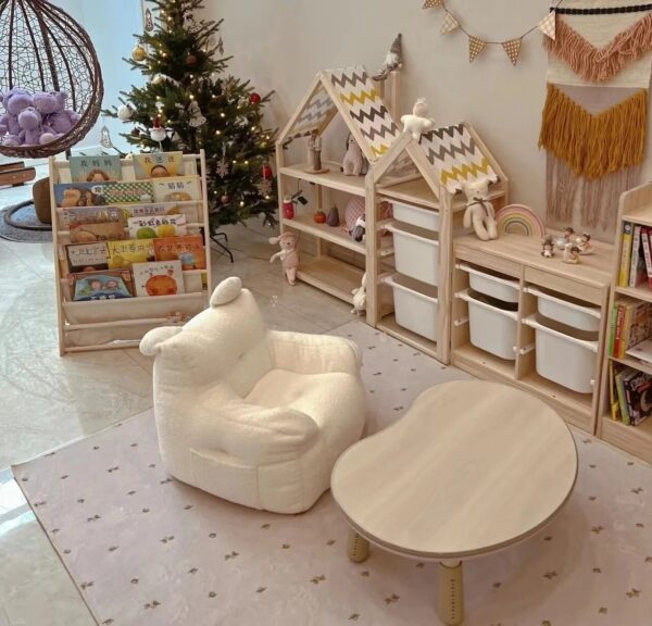 Children's Sofa Baby Reading Lazy Sofa Cotton and Linen Lamb's Wool Fabric Cute Small Sofa Chair Removable and Washable - Image 2
