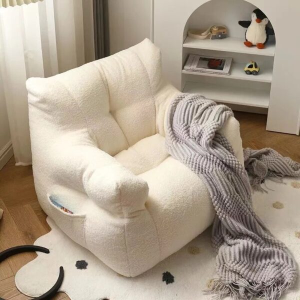 Children's Sofa Baby Reading Lazy Sofa Cotton and Linen Lamb's Wool Fabric Cute Small Sofa Chair Removable and Washable - Image 4