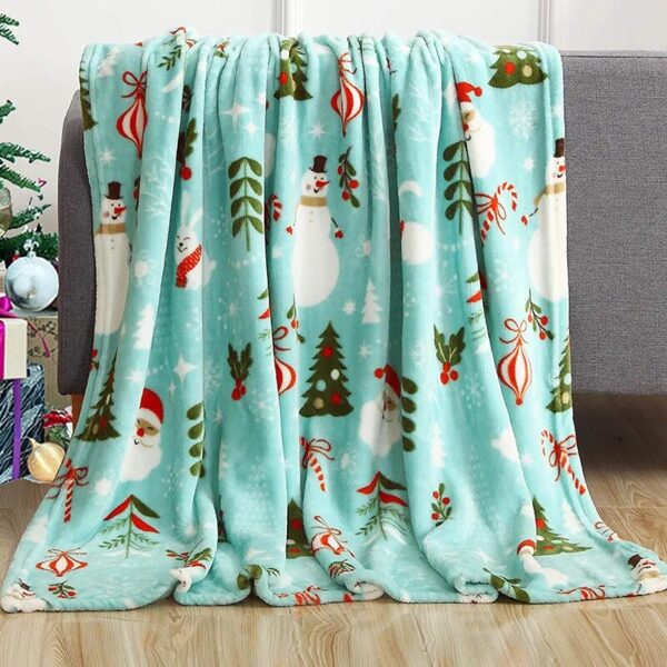 Christmas Throw Blanket,Flannel Snowflake Gingerbread 2024 Xmas Fleece Blanket,Winter Warm Soft Plush Blanket For Couch Sofa Bed - Image 2