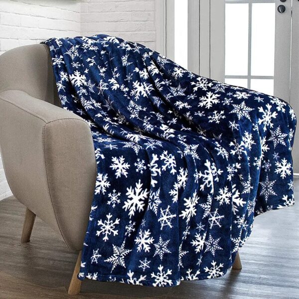 Christmas Throw Blanket,Flannel Snowflake Gingerbread 2024 Xmas Fleece Blanket,Winter Warm Soft Plush Blanket For Couch Sofa Bed - Image 4