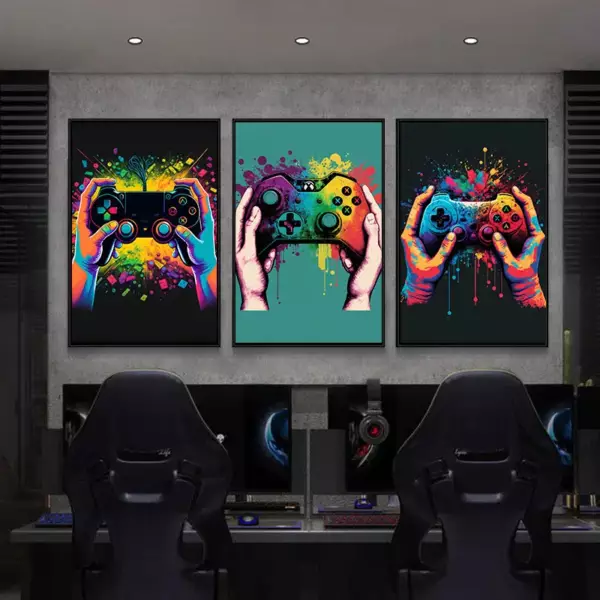 Colorful Game Controller Wall Art Poster Prints Nordic Aesthetic Picture Canvas Painting Gaming Boy Room Home Decoration - Image 4